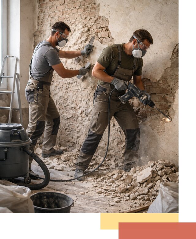 Демонтаж штукатурки со стен в Славгороде быстро и аккуратно