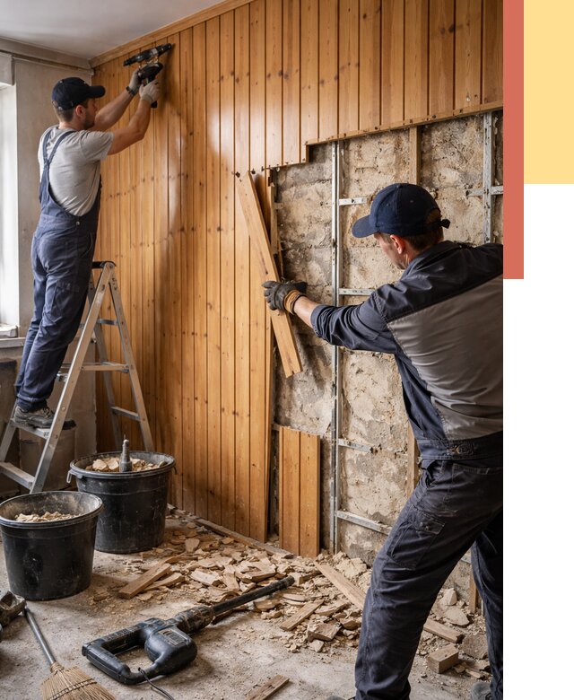 Демонтаж вагонки со стен в Славгороде от 1508 руб. — снятие, удаление, срочно | ОТДЕЛОЧНИК-Слд