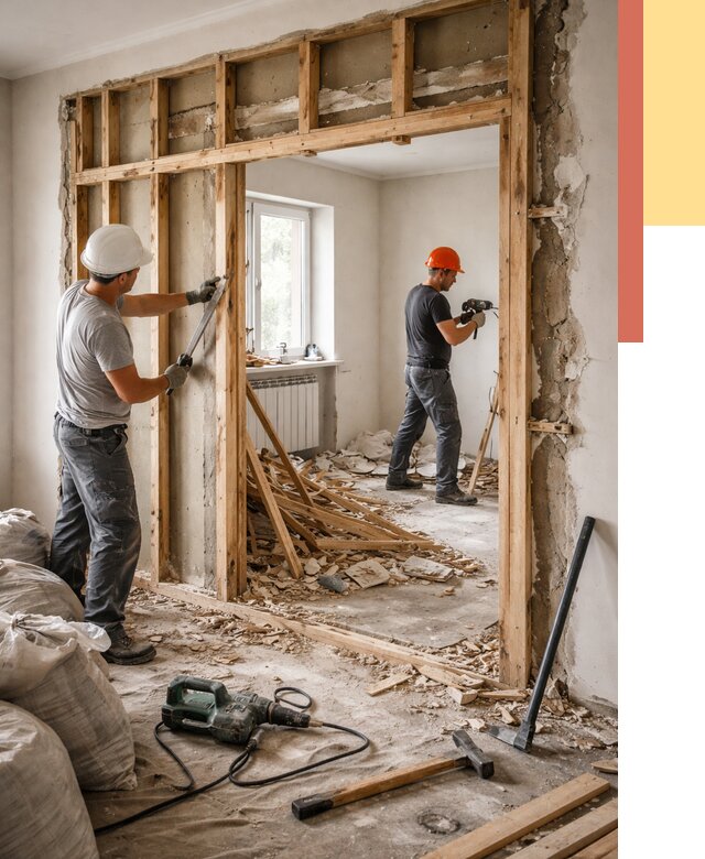 Демонтаж деревянных перегородок в Славгороде от 3328 руб. — быстро и недорого | ОТДЕЛОЧНИК-Слд