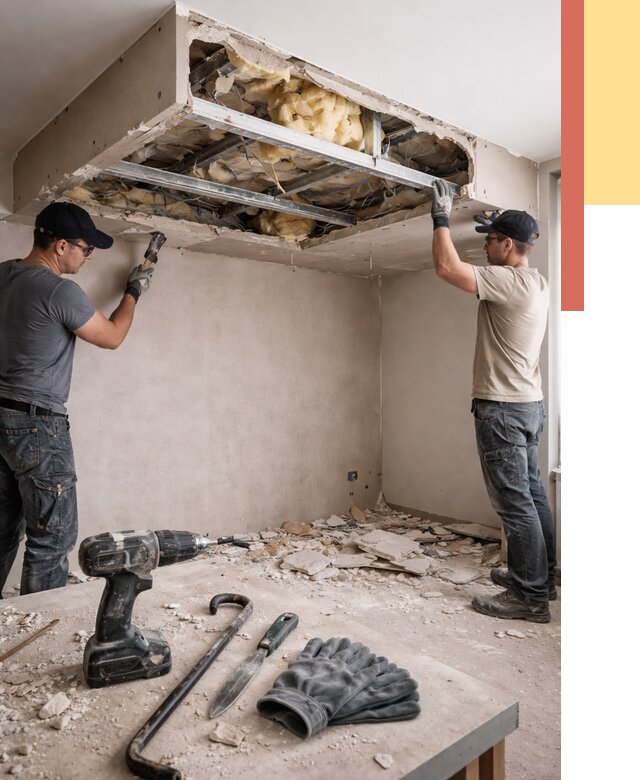 Демонтаж короба из гипсокартона в Славгороде от 1581 руб. — быстро и недорого | ОТДЕЛОЧНИК-Слд