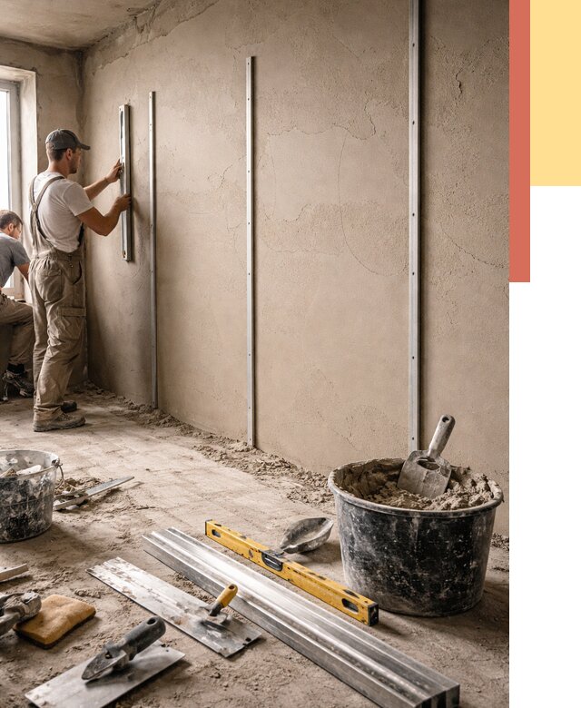 Штукатурка стен по маякам в Славгороде от 5721 руб./м² — выравнивание под ключ | ОТДЕЛОЧНИК-Слд