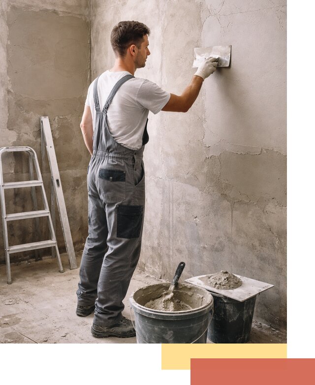 Штукатурка стен в ванной под ключ в Славгороде