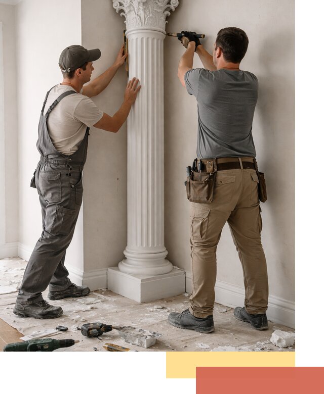 Установка декоративных колонн в Славгороде под ключ