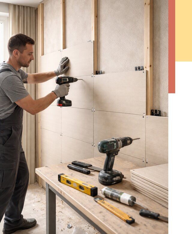 Монтаж МДФ панелей на стены в Славгороде от 1300 руб. под ключ | ОТДЕЛОЧНИК-Слд