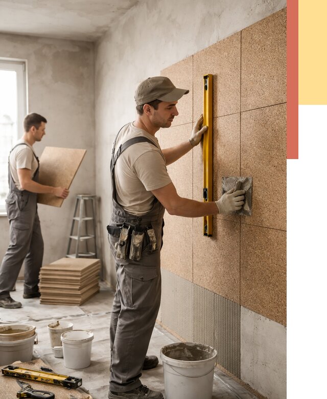 Монтаж пробковых панелей на стены в Славгороде от 3640 руб. — ОТДЕЛОЧНИК-Слд