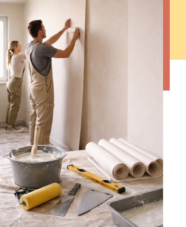 Поклейка бумажных обоев в Славгороде от 5721 руб./м2 — быстро и недорого | ОТДЕЛОЧНИК-Слд