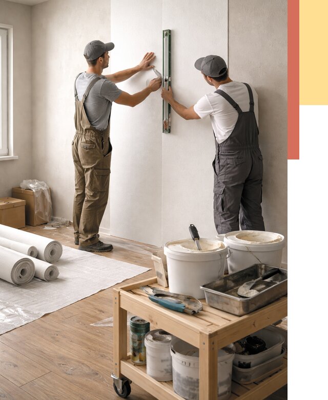 Поклейка стеклообоев в Славгороде от 6761 руб. за м2 — быстро и недорого | ОТДЕЛОЧНИК-Слд