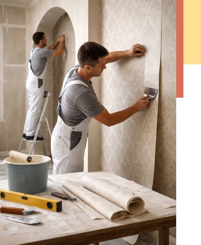 Поклейка обоев на сложные стены в Славгороде от 2912 руб. под ключ | ОТДЕЛОЧНИК-Слд