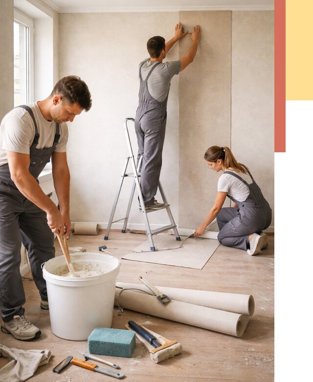 Оклейка стен обоями в Славгороде от 3640 руб/м2 — быстро и недорого | ОТДЕЛОЧНИК-Слд