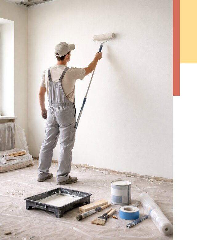 Покраска стен водоэмульсионной краской в Славгороде от 468 руб. за м² | ОТДЕЛОЧНИК-Слд