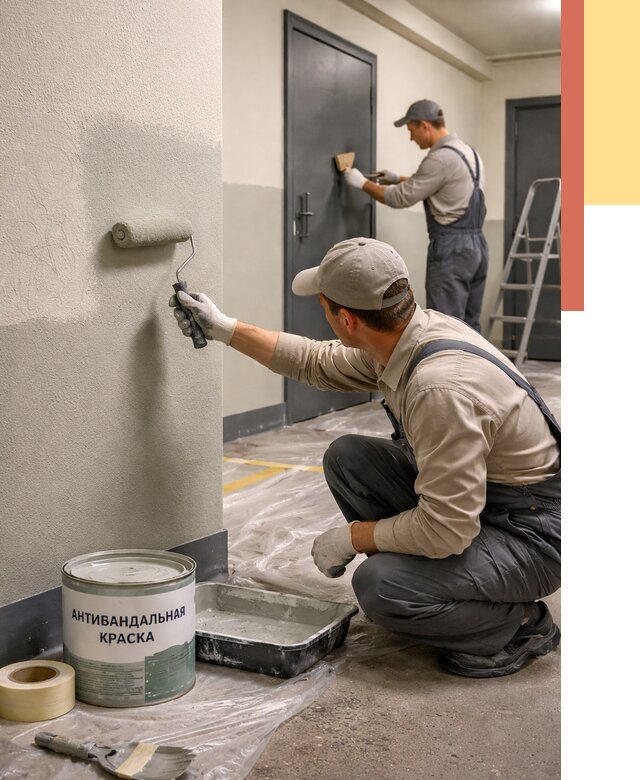 Покраска стен антивандальной краской в Славгороде от 4680 руб./м² под ключ | ОТДЕЛОЧНИК-Слд