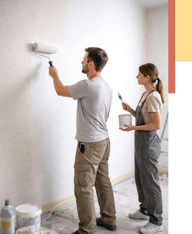 Окраска стен по стеклохолсту в Славгороде от 4680 руб/м² под ключ | ОТДЕЛОЧНИК-Слд