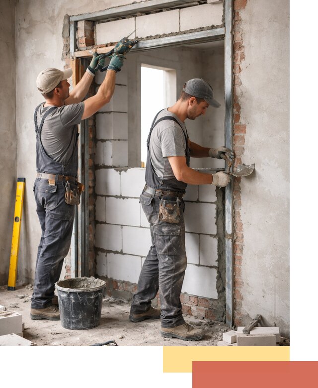 Закладка дверного проема под ключ в Славгороде: демонтаж, монтаж, отделка