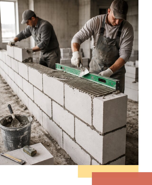 Кладка перегородок из газобетона в Славгороде быстро и качественно