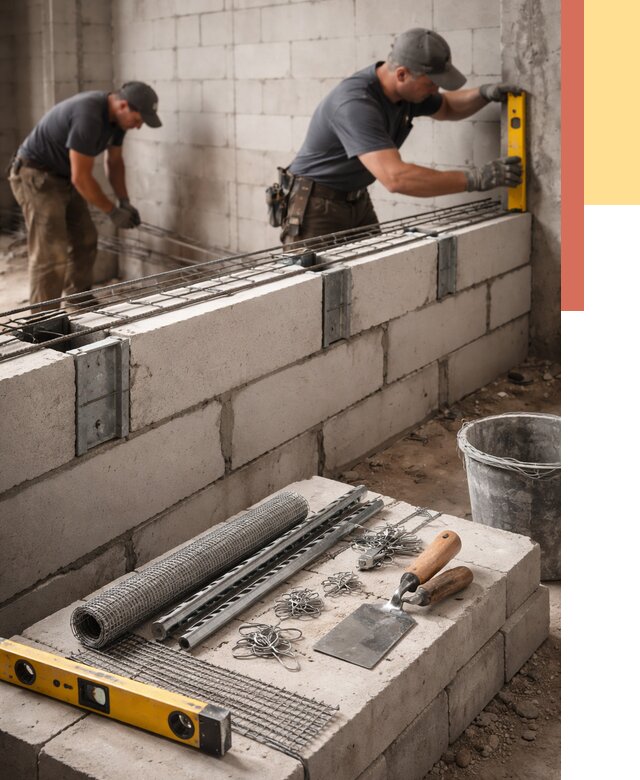Армирование кладки перегородок в Славгороде от 780 руб. под ключ | ОТДЕЛОЧНИК-Слд