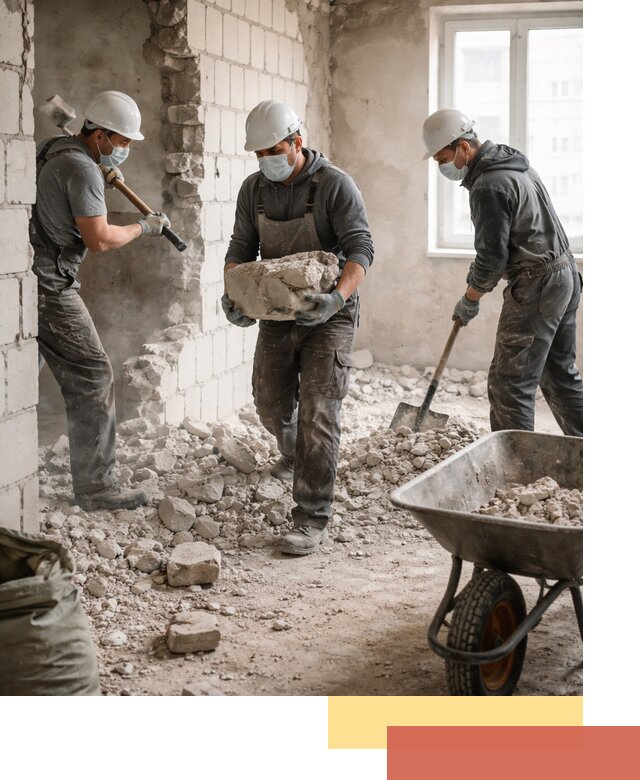 Демонтаж блочных перегородок в Славгороде быстро и аккуратно