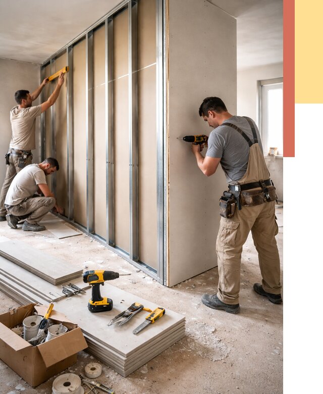 Монтаж однослойной перегородки из гипсокартона в Славгороде от 676 руб. | ОТДЕЛОЧНИК-Слд