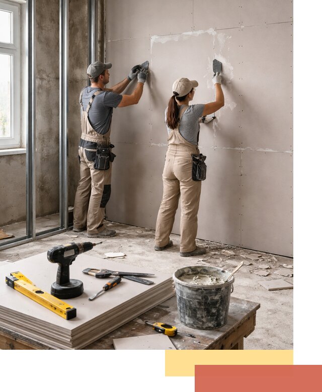 Монтаж двухслойной перегородки из гипсокартона в Славгороде