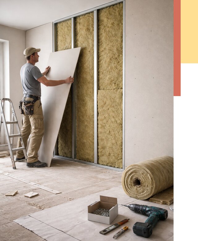 Перегородка из гипсокартона с шумоизоляцией в Славгороде от 3245 руб. | ОТДЕЛОЧНИК-Слд