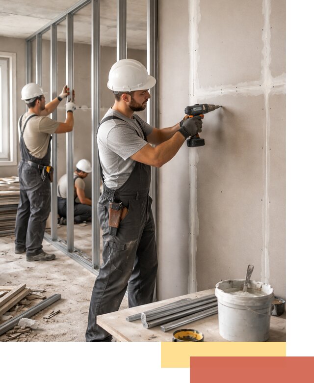 Перегородки из огнестойкого гипсокартона в Славгороде под ключ