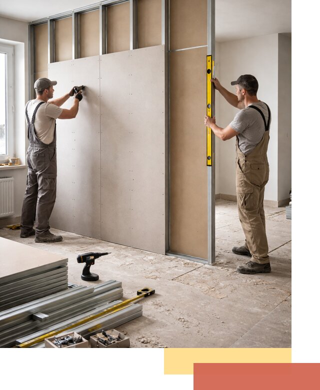 Зонирующая перегородка из гипсокартона под ключ в Славгороде