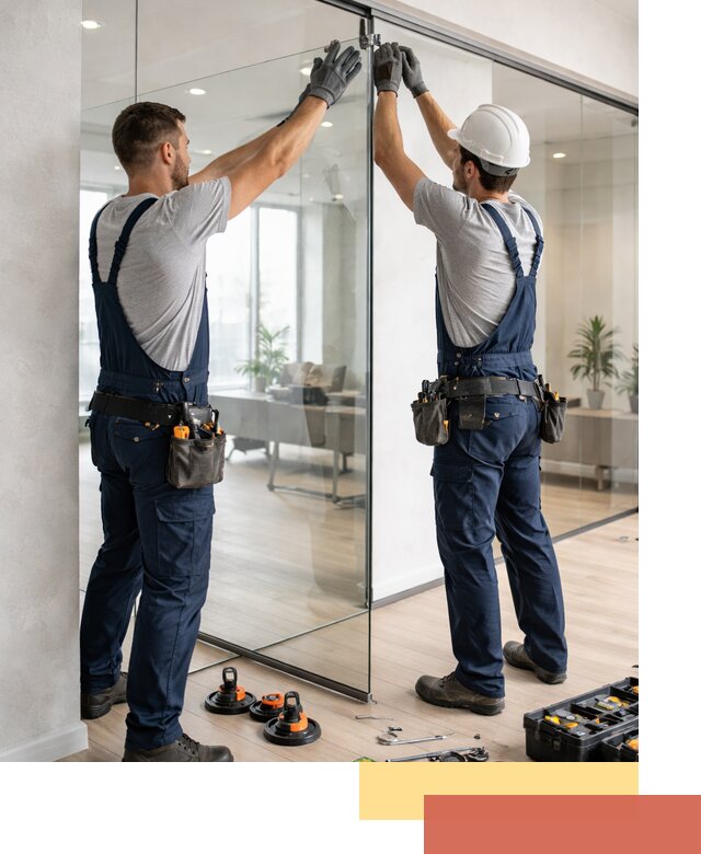 Безрамные стеклянные перегородки под ключ в Славгороде