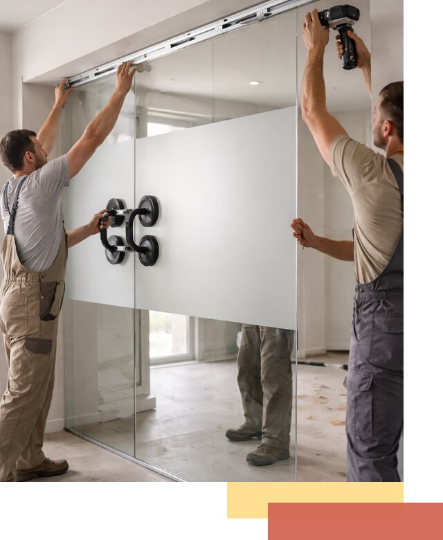 Матовые стеклянные перегородки под ключ в Славгороде