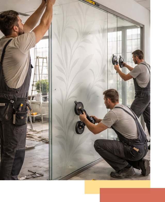 Стеклянные перегородки с рисунком на заказ в Славгороде