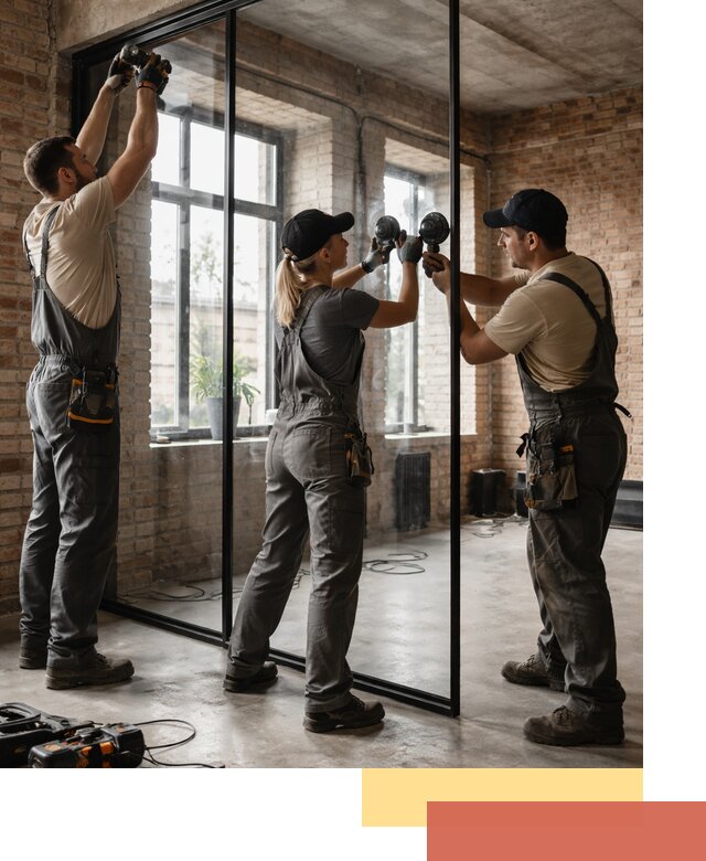 Стеклянные перегородки лофт — изготовление и монтаж в Славгороде