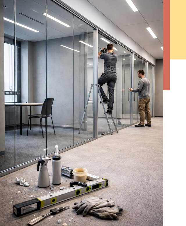 Стеклянные офисные перегородки в Славгороде от 8841 руб. — монтаж и установка | ОТДЕЛОЧНИК-Слд