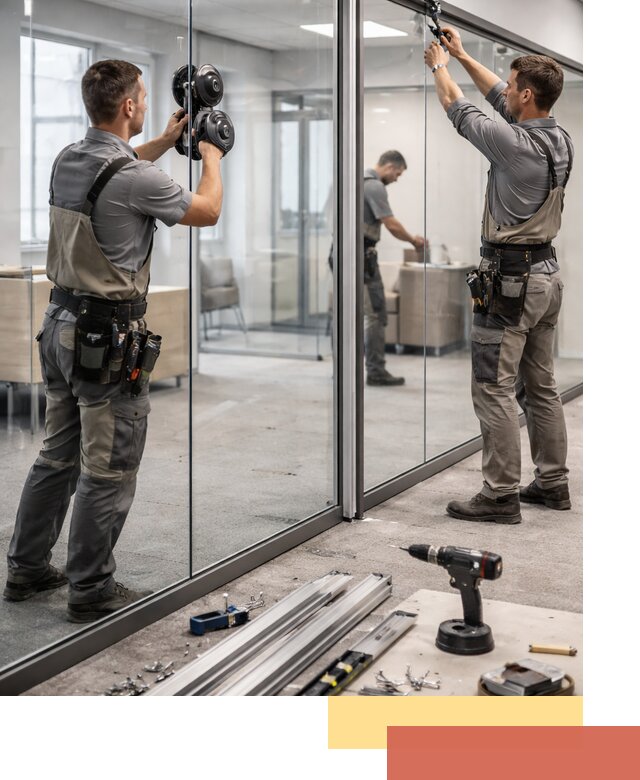 Стеклянные офисные перегородки под ключ в Славгороде