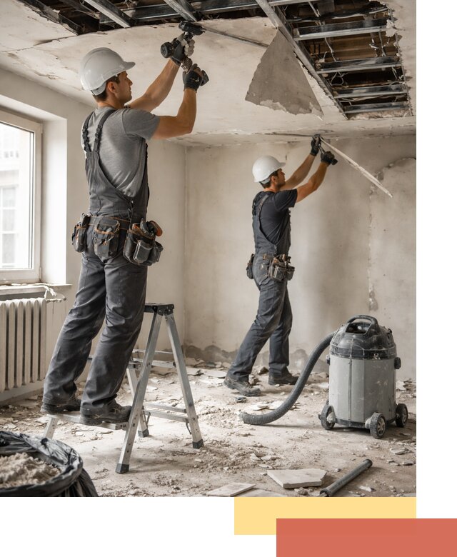 Демонтаж гипсокартонного потолка в Славгороде быстро и аккуратно