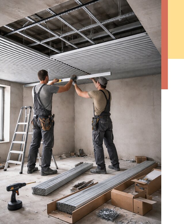 Монтаж реечного потолка в Славгороде от 4680 руб. под ключ | ОТДЕЛОЧНИК-Слд