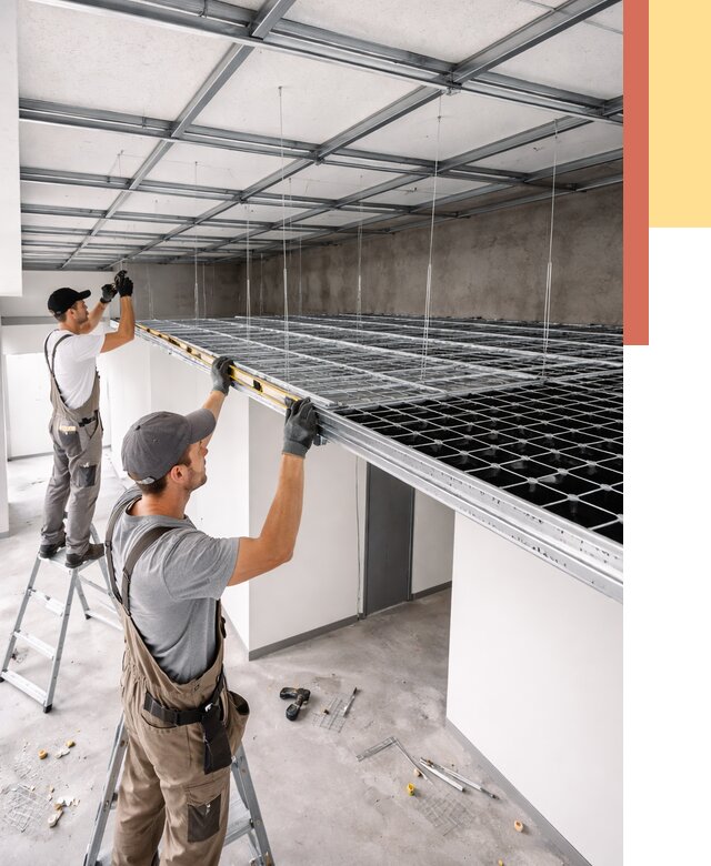 Монтаж потолка грильято в Славгороде от 468 руб./м² — быстрая сборка под ключ | ОТДЕЛОЧНИК-Слд