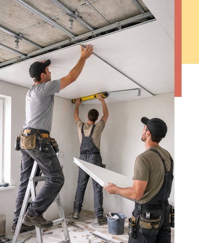 Монтаж потолка из ПВХ панелей в Славгороде от 3640 руб./м2 — быстро и недорого | ОТДЕЛОЧНИК-Слд