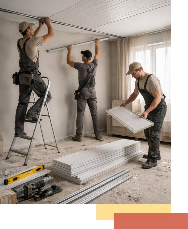 Монтаж потолка из ПВХ панелей в Славгороде оперативно и качественно