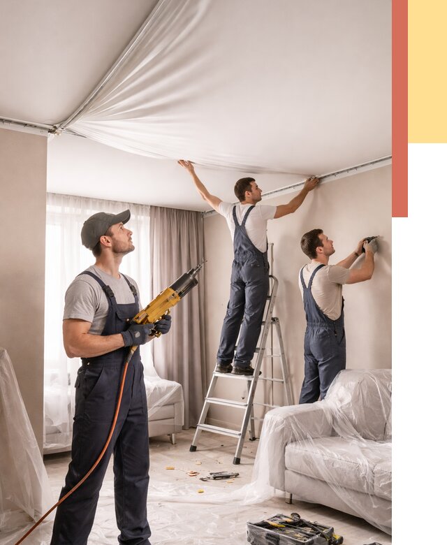 Установка натяжного потолка в Славгороде от 4680 руб. | Быстро и недорого — ОТДЕЛОЧНИК-Слд