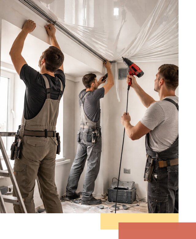 Монтаж глянцевого натяжного потолка в Славгороде быстро и качественно