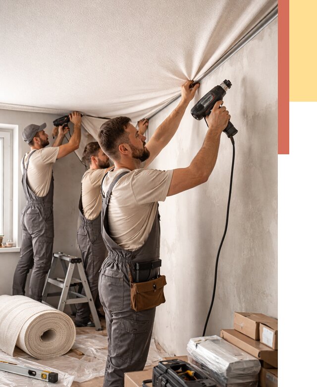 Монтаж фактурного натяжного потолка в Славгороде от 780 руб. — ОТДЕЛОЧНИК-Слд