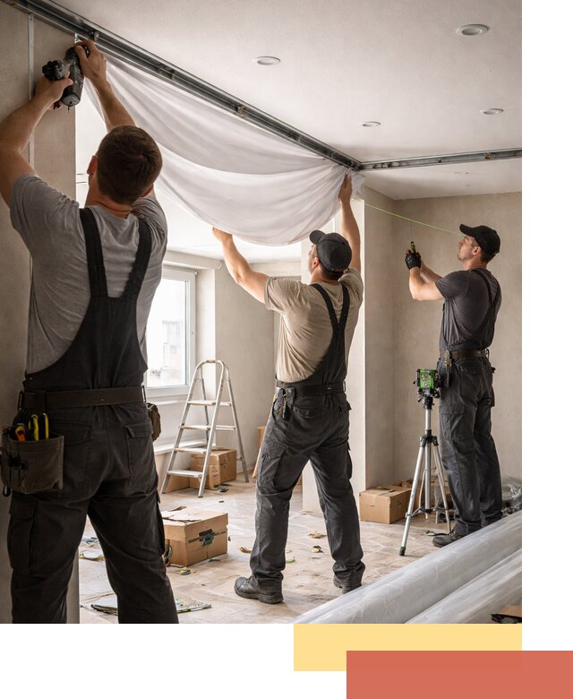 Монтаж парящего натяжного потолка под ключ в Славгороде