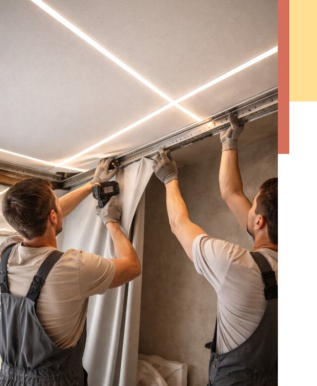 Монтаж натяжного потолка со световыми линиями в Славгороде от 1248 руб. | ОТДЕЛОЧНИК-Слд