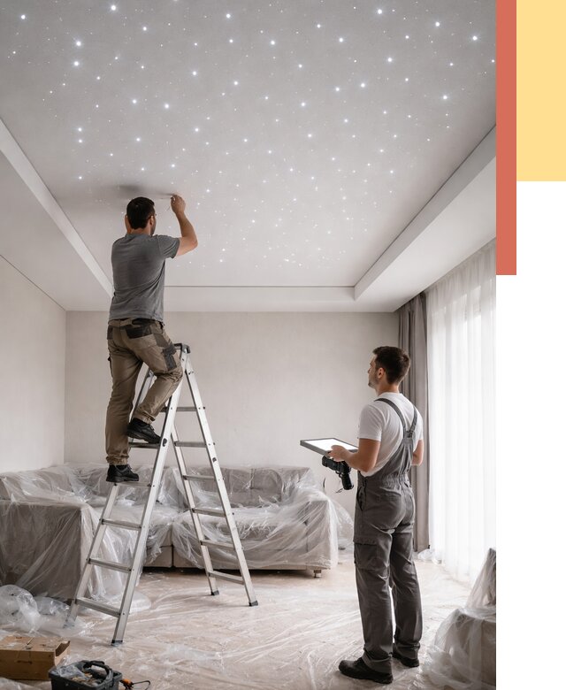 Монтаж натяжного потолка «звездное небо» в Славгороде от 6761 руб. | ОТДЕЛОЧНИК-Слд