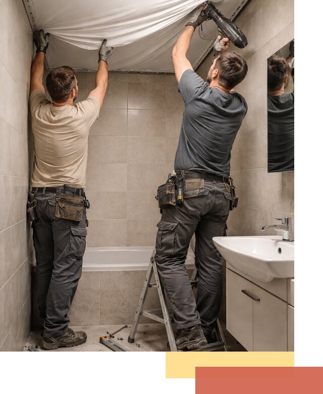 Монтаж натяжного потолка в ванной в Славгороде быстро и качественно