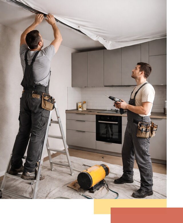 Монтаж натяжного потолка на кухне в Славгороде