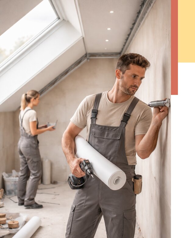 Монтаж натяжного потолка на мансарде в Славгороде от 3640 руб. | ОТДЕЛОЧНИК-Слд