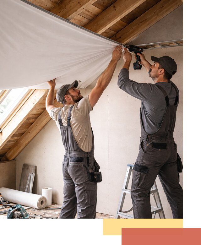 Монтаж натяжного потолка в мансарде в Славгороде