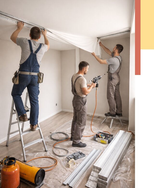 Монтаж натяжного потолка в студии в Славгороде от 5721 руб. — быстро и недорого | ОТДЕЛОЧНИК-Слд