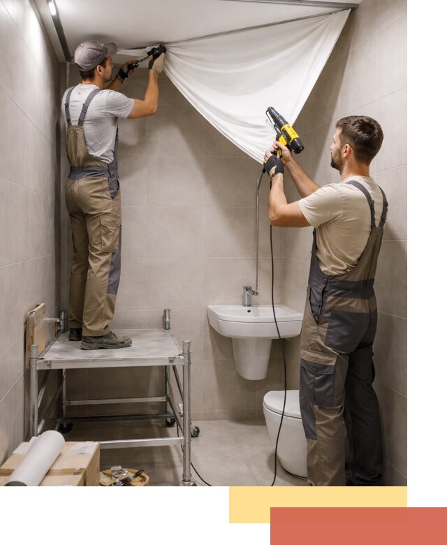 Монтаж натяжного потолка в санузле в Славгороде