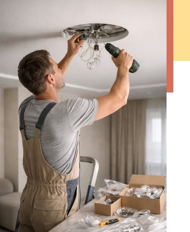 Установка люстры в натяжной потолок в Славгороде от 1248 руб. | Быстро и недорого — ОТДЕЛОЧНИК-Слд