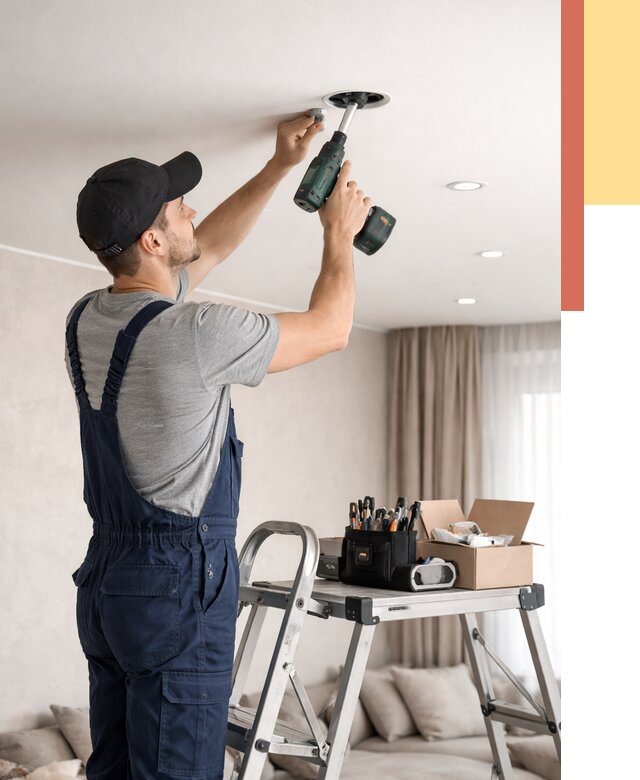 Установка и монтаж точечных светильников в натяжной потолок в Славгороде от 1872 руб. | ОТДЕЛОЧНИК-Слд